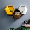 Hooks Rails 7 Färger Hexagonal Hanging Shelf Modern Personlig geometri Färg vardagsrum Vägg Decore Sundry förvaringshållare Harts Craq1U8