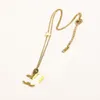 18k Gold Plated Luxury Designer Halsband för kvinnor Party Brand Letter Choker Pendant Chain Copper Halsband smycken Tillbehör Högkvalitativ 20 -instyle