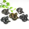 Decorative Figurines 2" Natural Gemstone Carved Snake Figurine Room Ornament Stone Crafts Healing Crystal Animal Statue Home Decoration