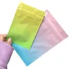 Glossy Rainbow Marbling Pattern Aluminum Foil Mylar Zip Bag Reclose Flat Zip Pouches Jewelry Cosmatic Package Bags