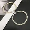 Strand Fashion Natural Freshwater Pearl Jewelry Connect Initial 26 Letter Charm Bracelet For Woman Girls Gift 2023 Bracelets