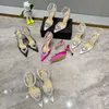 Mach&Mach dress Shoes Crystal Peach Heart Diamond High Heels Sandals Factory Footwear Women's luxury designer Evening Slingback Shoes 9.5cm
