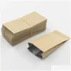 Verpackungsbeutel 5,5 x 12 cm Heißsiegelbare Seitenfalte Tee Kaffee Offene Oberseite Aufbewahrungstasche Aluminiumfolie Innere Kraftpapierverpackung 100 Stück Dro Dhms4