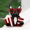 Brosches blucoome akryl djur mode hund med glasögon form corsage kostym halsduk hatt stift smycken barn semester gåvor