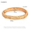 Bangle Wando 4pcs/lot Gold Colour Bangles For Women/Girl Middle Eastern Jewelry Classic Curved Waves Copper Bracelets Gifts