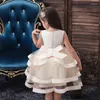 Robes décontractées Enfants Élégant Perle Gâteau Princesse Robe Filles Pour Mariage Soirée Broderie Fleur Fille Vêtements