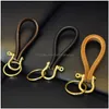 Key ringen retro keten metaalleren sleutelhanger feest minimalistische stijl haak hoefijzer buckle drop levering sieraden dhmhk