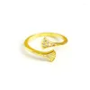Anel de ouro amarelo para homens para homens homens jóias de casamento gipsophila meteoro chuveiro foglia color clássico casal presente