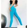 Pantalons pour femmes Capris Yoga Designer Fitness Running Femmes Taille Haute Sports Gym Wear Leggings Élastique Femme Intérieur Slim Tenues C Dhp8B