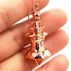 Pendant Necklaces Copper Meatl Pendulum Dowsing Healing Pyramid Spiritual Pendule Pendulums For Charms Chakra Amulet