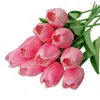 Fleurs décoratives 10pcs tulipes de jardin artificielles PU salon chambre maison ornements bricolage bouquet décoration de fête de mariage fausse fleur