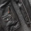 Men's Leather & Faux Genuine Jacket Men Luxury Bomber Moto Biker Fashion Vintage Tough Guy Top Gun Cowhide Coats Mens Sale