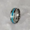 Cluster Rings High Quality Western Waterproof Never Fade Abalone Shell Opal Tungsten Jewelry Wedding Band For Men Male