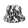 Bérets Camo chaud casquettes laine fausse fourrure hiver seau chapeau pour femmes Camouflage pêcheur chapeaux casquette Panama dame mode