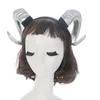 Hair Rubber Bands Gothic Halloween Women Girls Headband Sheep Horn Forest Animal Cosplay Costume Hoop Demon Evil Plastic Party Po Props 230512