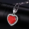 Hänge halsband lyxigt stort kristallhjärta av havshalsband för kvinnor koreansk mode kärlek för alltid halskedja kvinnliga bröllop smycken