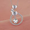 Chains 925 Stamped Silver Fine Heart Circle Pendant Zircon Necklace For Women Fashion Party Wedding Accessories Jewelry Gifts