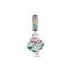 925 Sterling Silver Dangle Charm Charme do Dia das Mães Tri Viola Colorido Envelope Caterpillar Panda Butterfly Crown Fit Fit Pandora Charms Bracelet