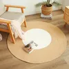 Teppiche Runde geformte gewebte Teppiche Handgefertigter Jute-Rattan-Teppich mit Quaste für Schlafzimmer Wohnzimmer Vintage Home Decor Bodenpolster Türmatte