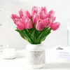 Fleurs décoratives 10pcs tulipes de jardin artificielles PU salon chambre maison ornements bricolage bouquet décoration de fête de mariage fausse fleur