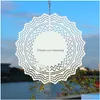 Sublimation Blanks Wind Spinner Products Metal Mandala Flower Shape Chime Scpture Hanging Ornament For Yard Garden Decoration Drop D Dhxs3