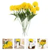 Flores decorativas Dandelion Bouquet Flor artificial Faux seco de cebola simulada de cebola amarela ramos de plástico de peônias hidranias