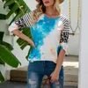 Blusas femininas camisas de mulheres tops e bloues moda leopard tie-dye camise