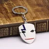 Keychains DARKER THAN BLACK Keychain Metal Pendant Key Ring Holder White Mask Chain Men Jewelry