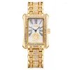 Avanadores de pulso Moda Small Square Watch Ponteiro Escala de negócios Casual Feminino Feminino Life Impermeável Liga de Zinco Quartz