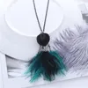 Collares pendientes Vestido de piel de diamantes de imitación verde oscuro Collar de muñeca para mujer Cool Paris Girl Joyería de declaración hecha a mano Collier Femme