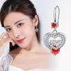 Boucles d'oreilles pendantes élégantes couleur argent cristal coeur goutte boucle d'oreille mignon Zircon mariage pour femmes filles KY001
