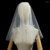 Bridal Veils NZUK Beautiful Pearl Veil One Layer Sluier Bruiloft Wedding With Pearls 2023 Bride Accessories