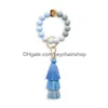 Key Rings 8 Styles Sile Bead Bracelet Chain Female Italian Tassel Bracelets Keys Ring Drop Delivery Jewelry Dhclt