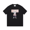 正しいバージョン現在のメンズTシャツウサギ胸漫画プリントヘビーメンズと女性の半袖Tシャツ