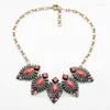 Hänghalsband grossist smycken 2014 kort design klassisk vintage hartsblad krage halsband för kvinnor