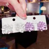 Brincos de garanhão super feminina feminina simples Flor Purple Series florestas pequenas jóias frescas