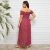 Taglie forti Abiti Estate Donna Lungo Casual Taglia Fiore Stampa Maxi Vintage Off spalla Slim AnkelLength Vestidos 230512