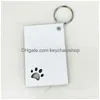 Porte-clés Longes Chiot Porte-clés Sublimation Mdf Porte-clés Empreinte De Patte Chaîne En Bois Creative Dog Tag Drop Delivery Accessoire De Mode Dh6D2