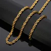 Ketens breedte 6 mm roestvrijstalen touwketting ketting voor vrouwen mannen zwart goud kleur twisted statement sieraden niet vervagen