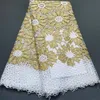 Ткань 2023, высокое качество, африканский нигерийский тюль, кружевная ткань для шитья свадебного платья, водорастворимая вышитая ткань, 5 лет