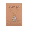 Groothandel Diamant Gold Golde kralen ketting Turkse duivel Evil Eye Heart Handhanger met strass sieradenketen