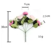 Decorative Flowers 5 Forks Little Peony Flowers Bouquet Filippos Rose Imitation Flower Home Wedding Rose Bundle