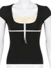 Женские футболки сезоны Симпатичная кружевная штушковая летняя рубашка женские топы Frill Bow Corean одежда контраст