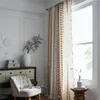 Curtain 1.5M Width Cotton Linen Printed Household Living Room Kitchen Bohemia Tassel Window Half Blackout