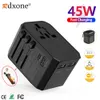 Adaptors Universal Travel Adapter 45W PD Fast Charger Adapter International Plug Adapter Charger for Macbook Ipad Tablet Charger Usb c