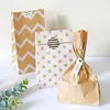 Gift Wrap 24pcs Kraft Paper Bag Bags Packaging Boxes Biscuit Candy Food Cookie Bread Baking Takeaway Cake With Rope