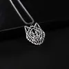 Män S925 Silverkedja Norse Viking Oidns Wolf Head Celt Amulet Pendant Halsband