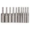 Contactdozen 10Pc 1/4 Inch Wrench Hex Bit Socket Set Deep Long 1/2 Inch Impact Drill Socket Adapter Drill Bits