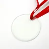 Sublimation Blanks Glass Pendant Christmas Ornaments Single Side Thermal Transfer Ornament Festival Decore Customized Diy