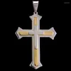 Hanger kettingen Design Classic 3 lagen Big Gold Rood Cross 316 roestvrijstalen sieraden voor echt sterke mannen feestgeschenk